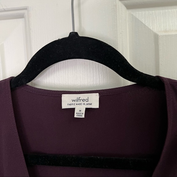 NWT Aritzia Harlay Wrap Eggplant Dress - Picture 3 of 8